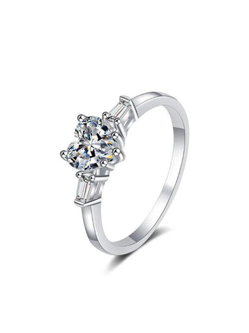 Fabulous Heart-shaped GRA Moissanite Diamonds Sterling 925 Silver Simple Marriage Proposal Fine Jewellery